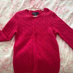 Polo Ralph Lauren Pink Cableknit Cashmere Sweater